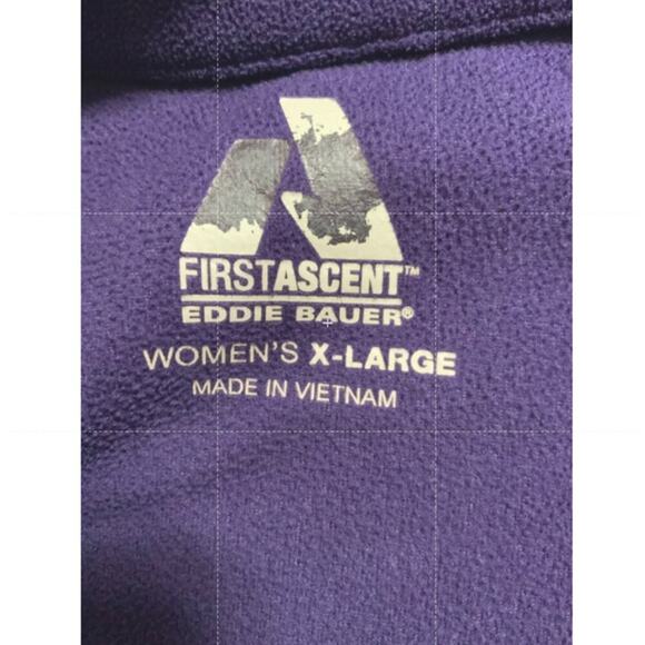 Eddie Bauer First Ascent Pullover Jacket Womens Sz XL Fleece Quarter Zip Purple - Picture 8 of 9